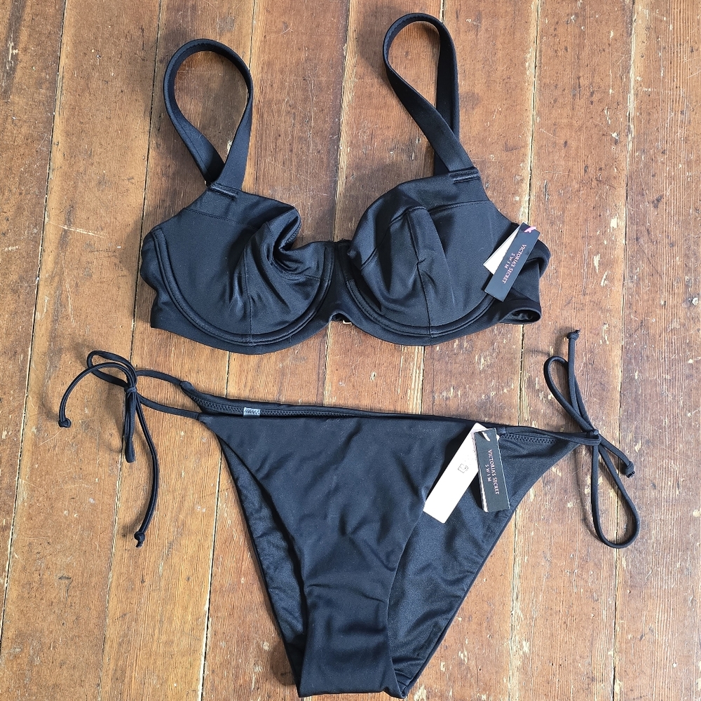 NWT Victoria's Secret Black Bikini bathing suit - M/34D